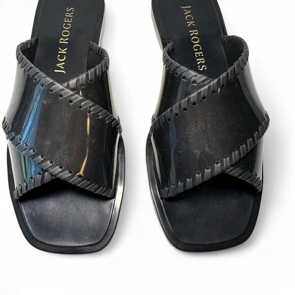 JACK ROGERS Sloane X Band Jelly Sandals, Black, Sz 7, NEW IN BOX - Picture 6 of 11